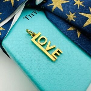 RARE Tiffany & Co. 18k Yellow Gold LOVE Charm with Pouch